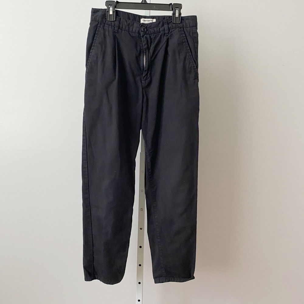 Carhartt WIP‎ 26 Utility Black Pullman Ankle Pant Pleated Tapered Chino Workwear